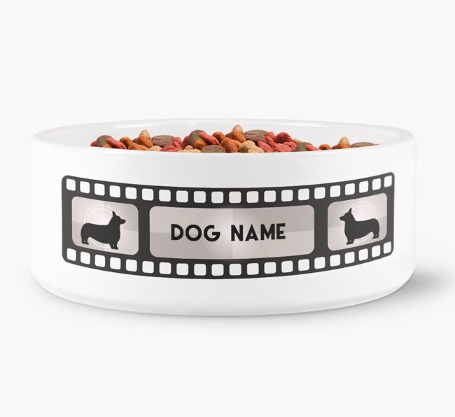 'Movie Reel' - Personalised Dog Bowl for your {breedFullName} 